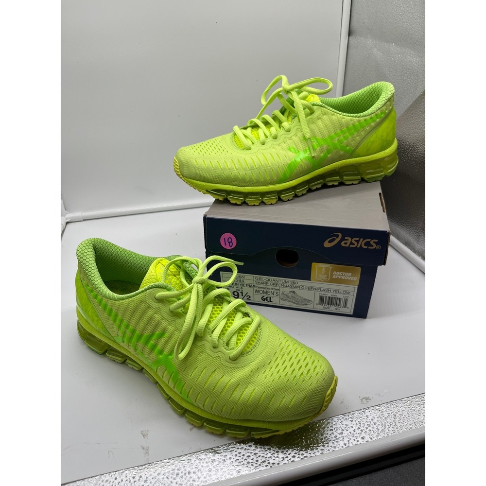 Asics Gel-Quantum 360 Neon Yellow Athletic Running Shoes Womens 9.5 T5J6N